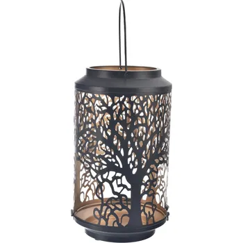 Svícen InDecor Kovový svícen Strom černá, 18 x 18 x 28 cm