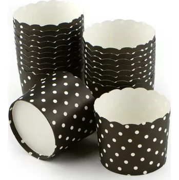 Potravinová fólie Černé košíčky s puntíky 12529