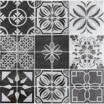 Obklad Skleněná mozaika Premium Mosaic černobílá 30x30 cm lesk PATCHWORK300