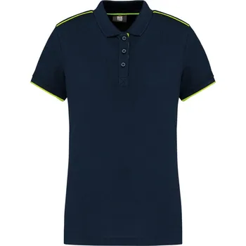 Pánské tričko Kariban Polokošile Day-to-Day WK271, krátký rukáv, dámská COT20W271agk04-navy/fluore XL Navy/žlutá fluorescent