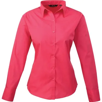 Pánská košile Premier Košile PR 300, popelínová, dlouhý rukáv, dámská COT390300c182h-hot pink 3XL Růžová
