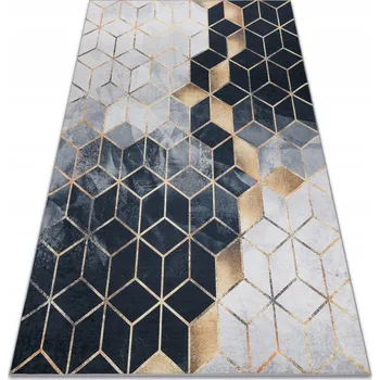 Koberec PROTISKLUZOVÝ PRACÍ KOBEREC 80X150 ŠESTIÚHELNÍKY ROMBY zlatý #I119