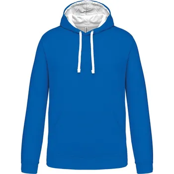 pracovní mikina Kariban Mikina Kariban K446 s kapucí, kontrastní COT20K446k5514-light royal 4XL Modrá královská světlá/bílá
