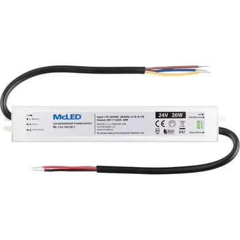 LED páska McLED LED pásek - sada 1 m + Přijímač Nano IP67, 240 LED/m, CW, 6 W/m, DC 24V, 520 lm/m, CRI90, IP67, 10 mm, vodič 3 m