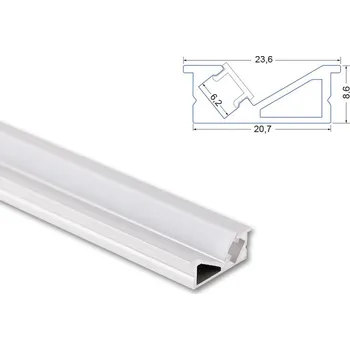 LED páska Vestavný hliníkový profil VE 24x10mm bez difuzoru 1m