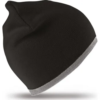 Pracovní přilba Result Headwear Čepice RC 046X oboustranná, pletená COT28046X98199-black/grey Černá/šedá UNI