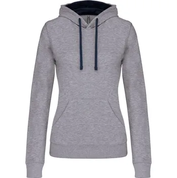 pracovní mikina Kariban Mikina Kariban K465 s kontrastní kapucí, dámská COT20K465k6401-oxford grey S Šedá oxford/navy