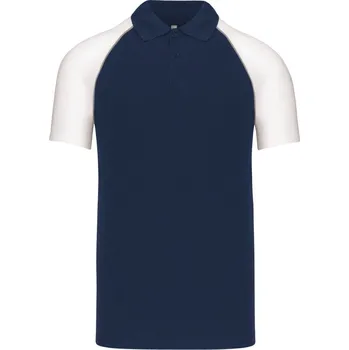 Pánské oblečení Kariban Polokošile Kariban K226, baseballová, krátký rukáv COT20K22637605-navy/light 2XL Navy/šedá/bílá
