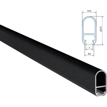 LED páska Ramínkový hliníkový profil ZE, 15x30mm, černá barva, vč. mléčného difuzoru, 2m