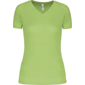 pracovní tričko Kariban Tričko PA477 s výstřihem do V, sportovní, krátký rukáv, dámské COT20P47712200-lime XS Zelená lime