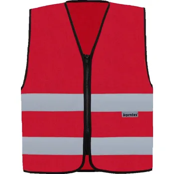 pracovní vesta Korntex Vesta RX217 – Cologne se zipem, reflexní COT76R21700415-red Červená 5XL