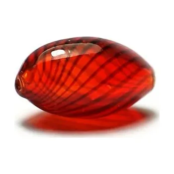 Dětské navlékací korálky Skleněný foukaný korálek 8x14mm červeno-černý