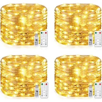 Dekorativní svítidlo Vacoulery USB pohádkové světlo, 15M 150Leds stříbrné drátěné světlo s 8 režimy osvětlení dálkové ovládání USB napájené led pohád X001TN4CM7