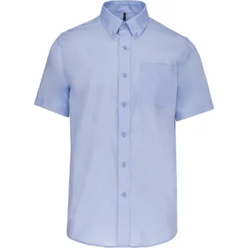 Pánská košile Kariban Košile K539, nežehlivá, krátký rukáv COT20K53921214-bright sky 4XL Modrá nebesky jasná