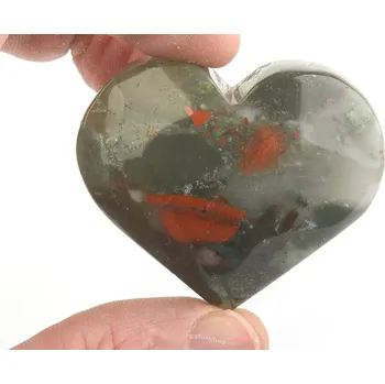 Přírodní kámen Dragon bloodstone srdce jaspis (dračí krev) 67g