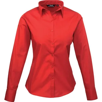 Pánská košile Premier Košile PR 300, popelínová, dlouhý rukáv, dámská COT3903000042i-red Červená 4XL