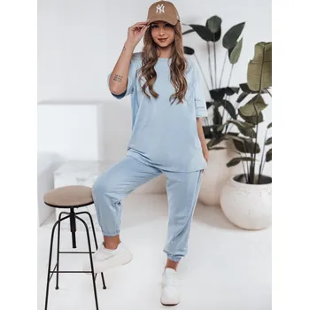 Dámská světle modrá tepláková souprava s oversize tričkem URBANREL AY1122 Velikost: L