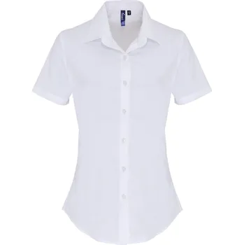 Pánská košile Premier Košile PR 346, popelínová, krátký rukáv, dámská COT39034600101-white S Bílá