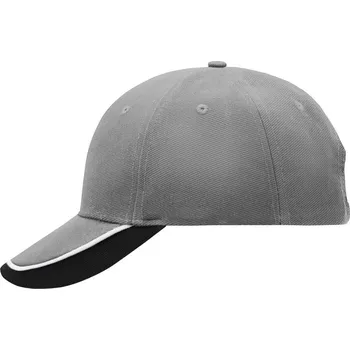 Pracovní přilba Myrtle Beach Kšiltovka MB 49, tříbarevný kšilt COT030049k9699-light grey/ UNI Šedá světlá/bílá/černá