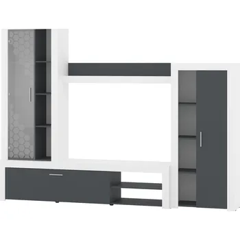 Obývací stěna Vomaks Obývací stěna DIAMANT Barva: bílá + antracit