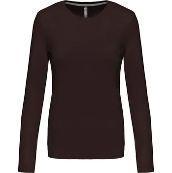 pracovní tričko Kariban Tričko K383, dlouhý rukáv, dámské COT20K38314001-chocolate S Čokoládová