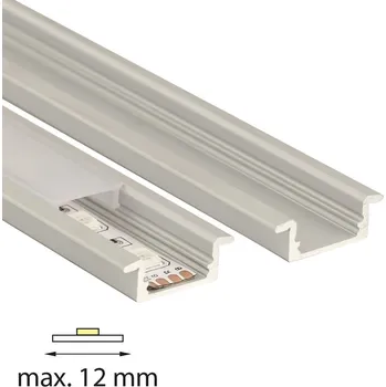 LED páska Vestavný hliníkový profil VO, 23x8 mm, včetně matného difuzoru, 1 m