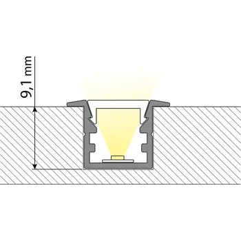 LED páska Vestavný hliníkový profil VG černý 15x10mm, včetně mléčného difuzoru, 2m