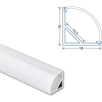 LED páska Rohový hliníkový profil RS2 16x16mm včetně mléčného difuzoru 3m