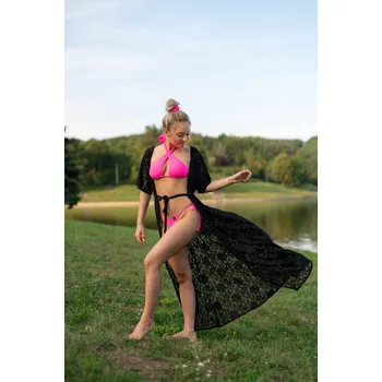 Dámské šaty VFstyle Plážový přehoz Raquel černý Velikost: XS-M