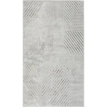 Koberec KOBEREC BĚHOUN DO LOŽNICE 67x120CM GLAMOUR MĚKKÝ MODERNÍ VZOR ŠEDÝ