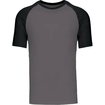 pracovní tričko Kariban Tričko K330 baseballové, krátký rukáv COT20K33047205-slate grey/ 2XL Šedá slate/černá