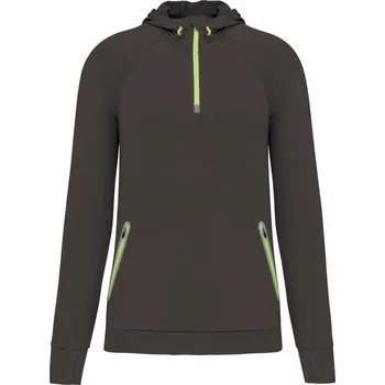 pracovní mikina Kariban Mikina s kapucí PA360, 1/4 zip, sportovní COT20P36067000-dark grey XS Šedá tmavá