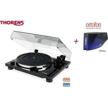 Gramofon Thorens TD 201 Black + Ortofon 2M BLUE Piano black (Audiofilský gramofon pro náročné posluchače s vestavěným PHONO MM předzesilovačem a přenoskou Ortofon)