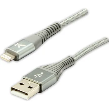 Datový kabel Logo USB kabel (2.0), USB A samec - Apple Lightning samec, 2m, MFi certifikace, 5V/2,4A, s