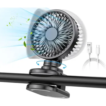 Domácí ventilátor WITHOUSE Přenosný ventilátor s klipem, 10000mAh, výkonný 180° oscilační ventilátor, malý stolní ventilátor, osobní chladicí vent X001XR2G9Z