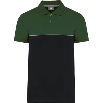 Pánské tričko Kariban Polokošile Kariban WK210, krátký rukáv COT20W210zh804-black/fores XL Černá/zelená forest