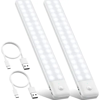 Noční světlo QTshine LED šatní světlo, [80LED-Super Bright] Noční světla se senzorem pohybu, USB C dobíjecí šatní lampa, 32CM palcové magneti X001XYZZOV