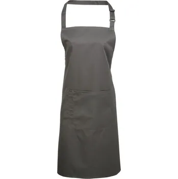 Pracovní zástěra Premier Zástěra Colours PR 154 s laclem a kapsou na břiše COT39015467099-dark grey Šedá tmavá UNI