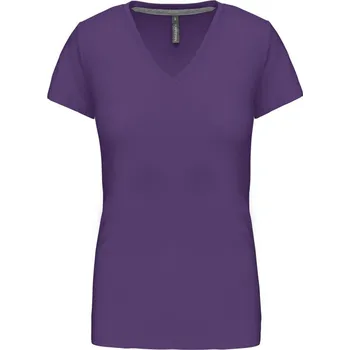 pracovní tričko Kariban Tričko K381 s výstřihem do V, krátký rukáv, dámské COT20K38135004-purple XL Purpurová