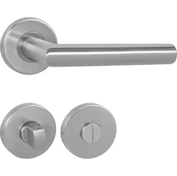 Dveřní kování Kování klika s kulatou rozetou FAVORIT R WC BN – broušená nerez