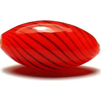 Dětské navlékací korálky Skleněný foukaný korálek 12x25mm červeno-černý