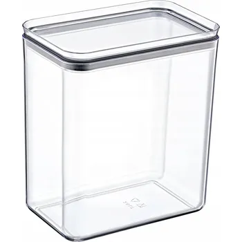 Dóza na potraviny OBDÉLNÍKOVÁ NÁDOBA NA POTRAVINY 2,6L UZAVÍRATELNÁ NA SÝPKÉ POTRAVINY MOUKA SŮL RÝŽE