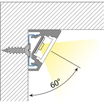 LED páska Rohový hliníkový profil RN, 19x15mm, vč. matného difuzoru, 1m