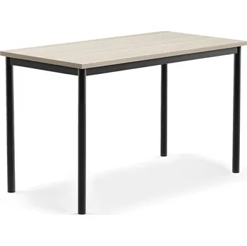 Jídelní stůl Stůl SONITUS PLUS, 1200x600x720 mm, antracitově šedé nohy, HPL deska tlumící hluk, jasan