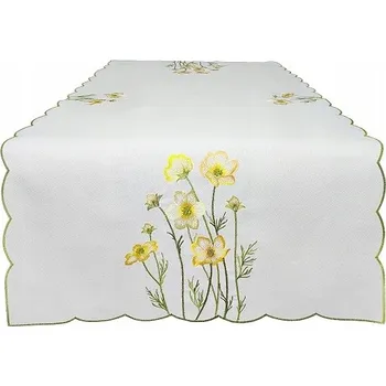 ubrus Běžec na stůl 40x140 cm vyšívaný elegantní jarní květy 440