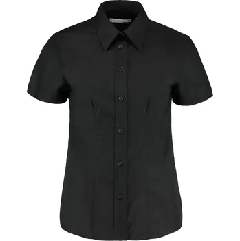 Pánská košile Kustom Kit Košile KK 360 Oxford, krátký rukáv, dámská COT4303600022h-black 3XL Černá