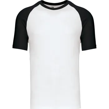 Pracovní oblečení Kariban Tričko K330 baseballové, krátký rukáv COT20K33091001-white/black S Bílá/černá