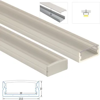 LED páska Přisazený hliníkový profil PF, 24x10 mm, včetně čirého difuzoru, 1 m