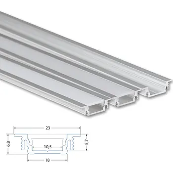LED páska Vestavný hliníkový profil VB, 23x7mm, vč. matného difuzoru, 2m