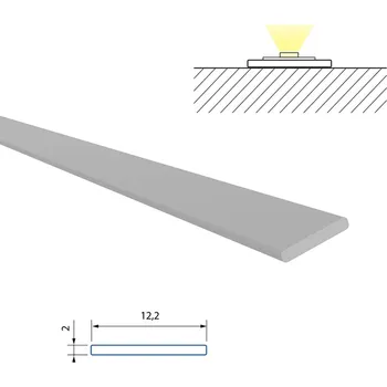 LED páska Přisazený plochý hliníkový profil PJ, 12x2mm, bez difuzoru, 1m